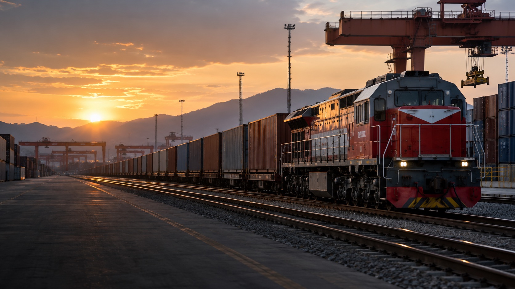 International rail freight illustration